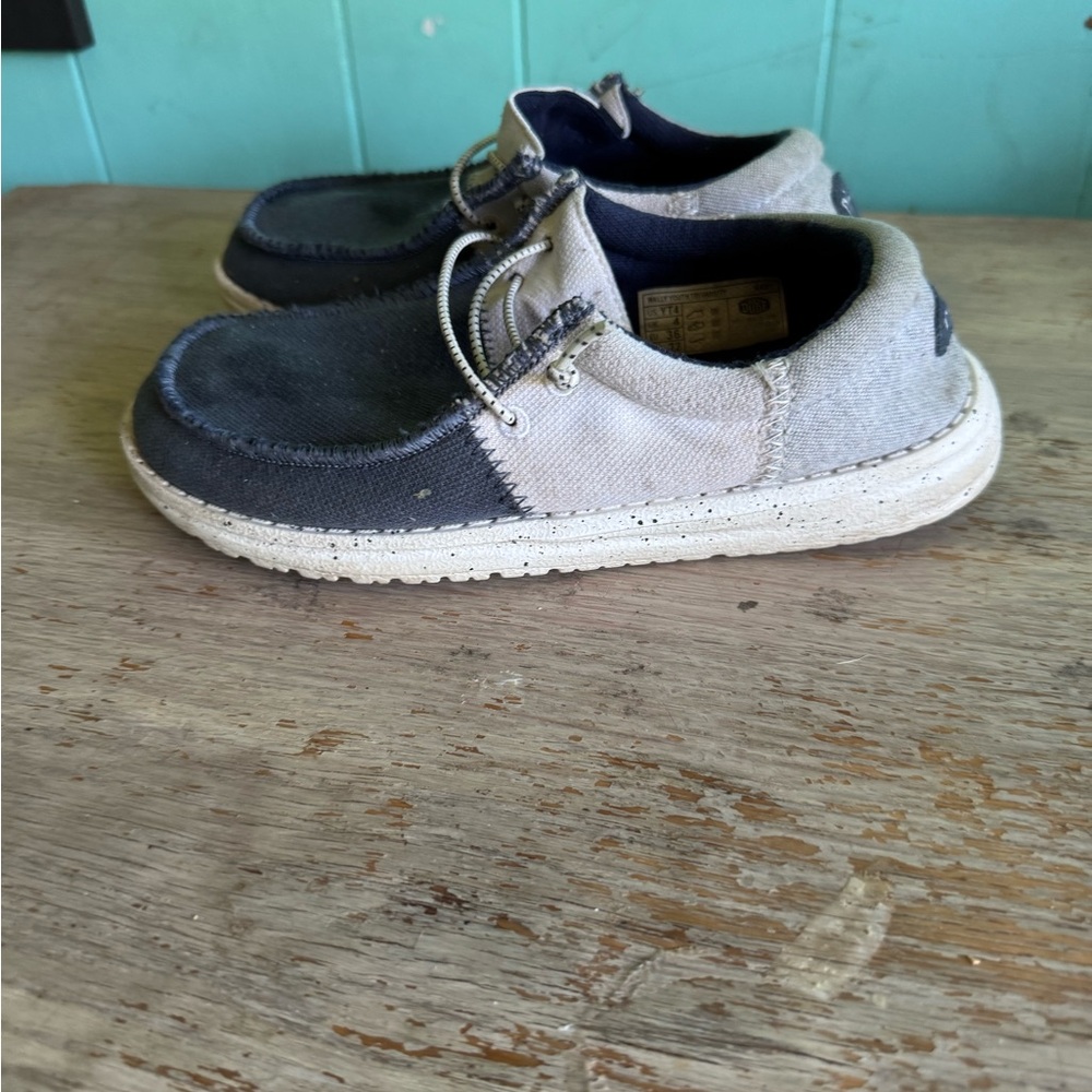 Hey Dude Blue and Gray Moccasins with Cushioned Sole